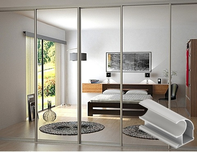 Дверь-купе 2650*600 мм, кашемир серый (гриджио), форма ручки-С