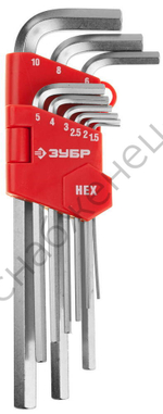 ЗУБР 9 шт, Набор длинных имбусовых ключей (27460-2)