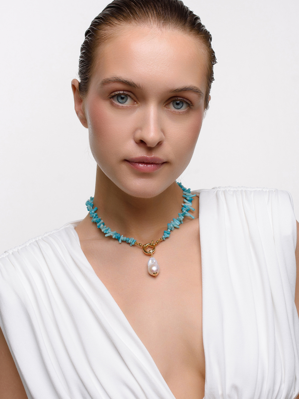 Колье Sea Coral Pearl Gold