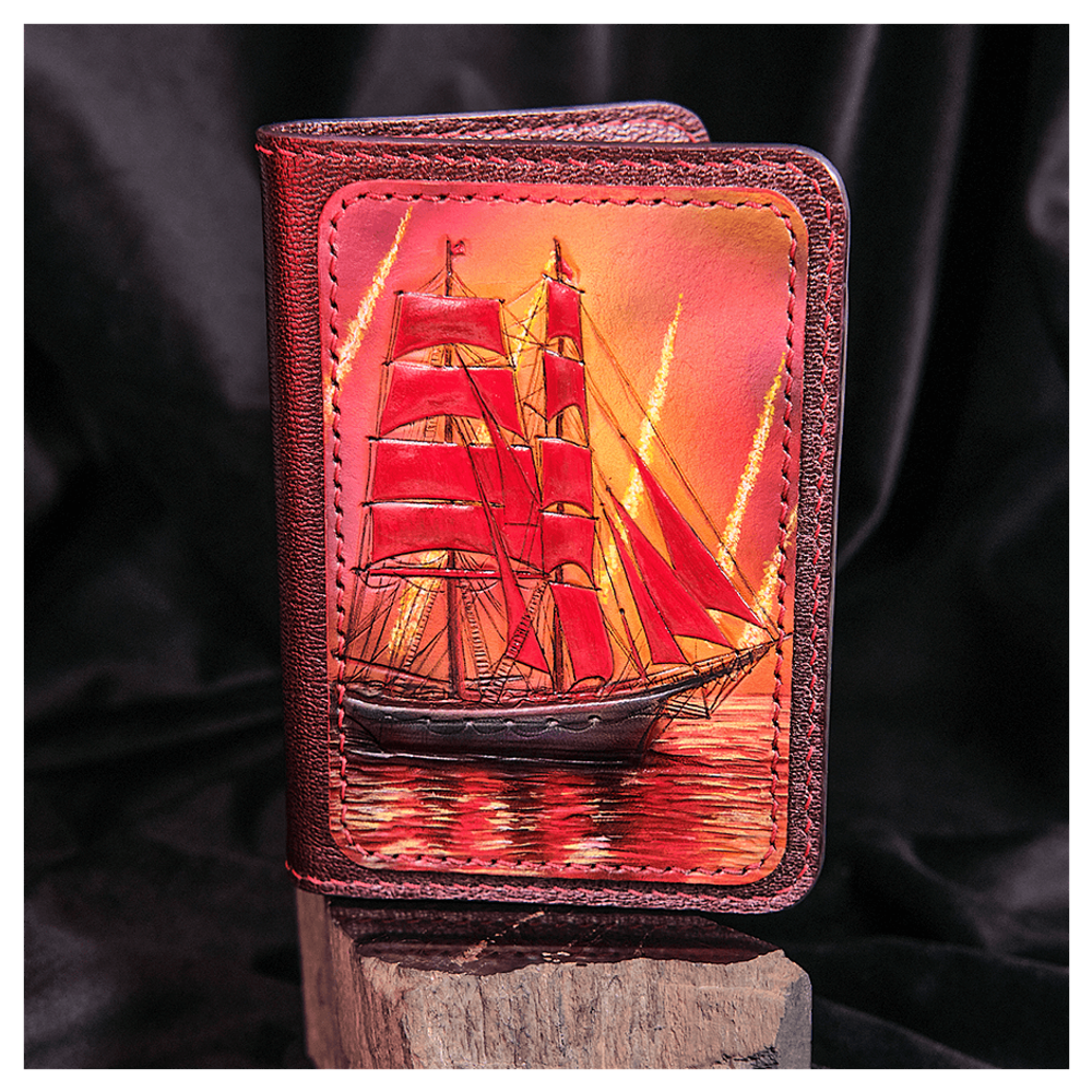 Чехол на паспорт «Городские мотивы» красный