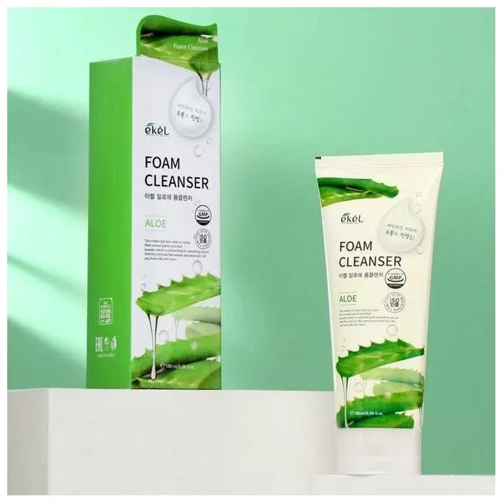Ekel Пенка для умывания с экстрактом алоэ - Aloe foam cleanser, 180мл