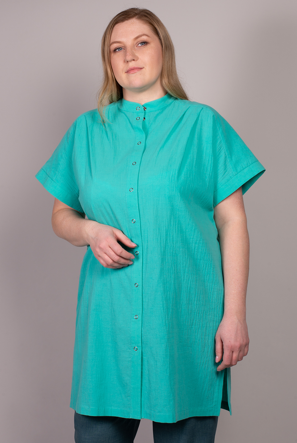 Летняя туника 3323АЕ, бирюза #52Б203323АЕ