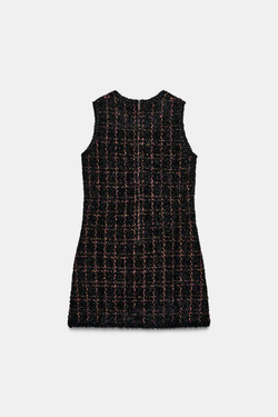 ZARA МИНИ-ПЛАТЬЕ ИЗ СТРУКТУРИРОВАННОГО ТРИКОТАЖА, РАЗНОЦВЕТНЫЙ