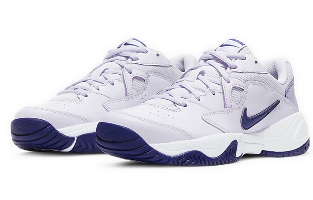 Nike Court Lite 2 shock absorption non-slip low-top tennis shoes women's white grape purple