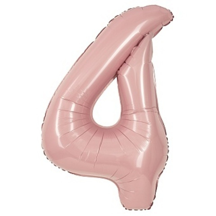 К 40" Цифра 4 Пыльная роза Сатин 100 см.