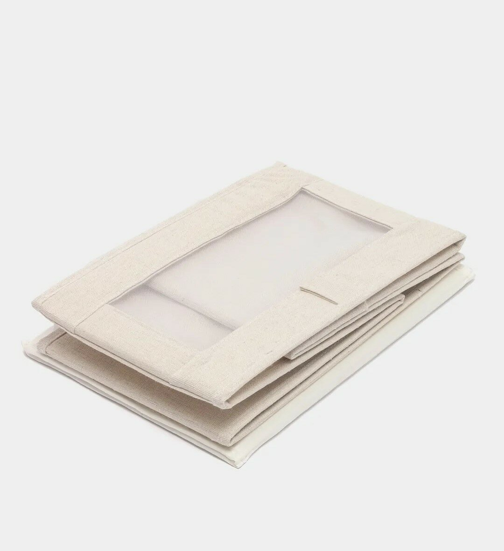 Органайзер для хранения вещей одежды, коробка для полотенец белья с окном, ящик для хранения 40х27х17см, серый