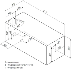 Акриловая ванна Aquanet West 130x70 (с каркасом)