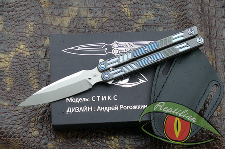 Нож бабочка (балисонг) Reptilian Стикс-06 Лимитка сталь M390, рукоять карбон