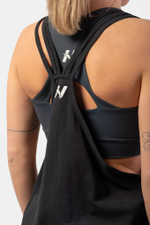 Майка SLEEVELESS LOOSE CROSS BACK TANK TOP "FEELING GOOD" 419 Черная