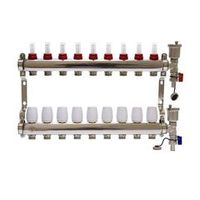 Коллекторная группа 1" евроконус 3/4" на 9 выходов с расходомерами Altstream