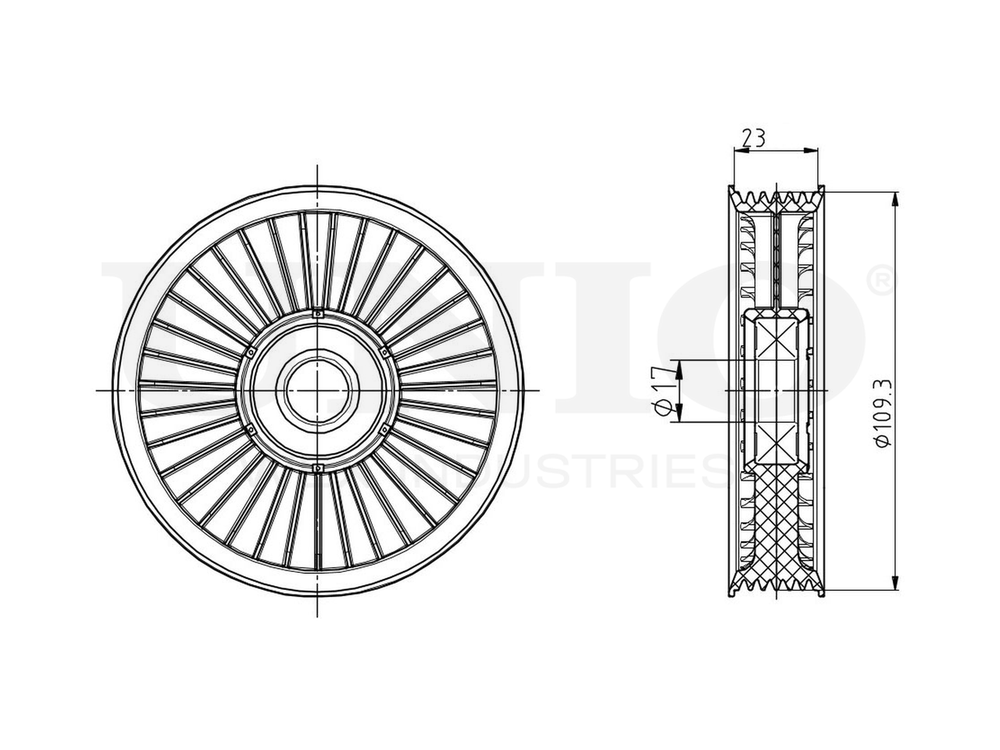 Ролик направляющий приводного ремня UNIO TNS-10104