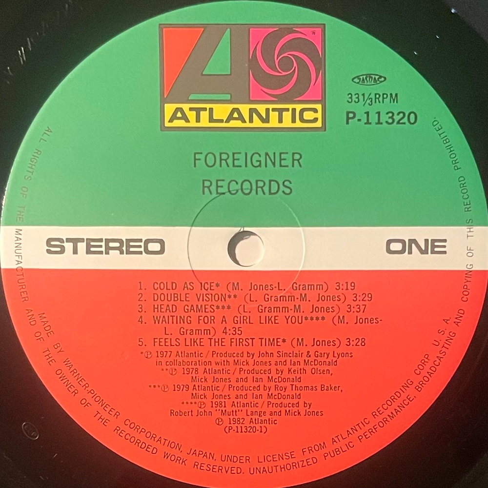 Foreigner ‎– Records (Япония 1982г.)