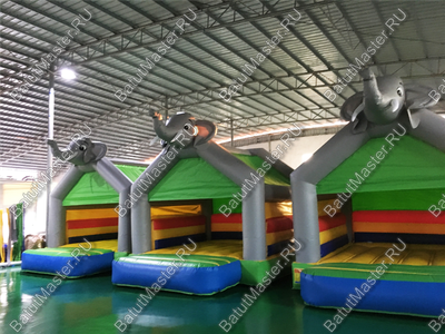 Коммерческий наддувной батут "Слоник - мой друг", 4,5*4,5*3,5 м