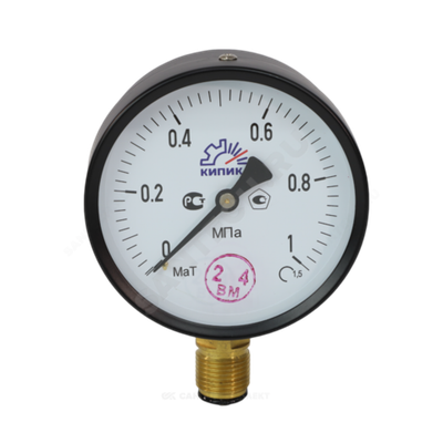 Манометр МаТ-100 радиальный Дк100мм 0-0,6 МПа кл.1,5 G1/2" Пензапромарматура 053103100