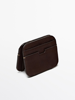 Massimo Dutti Кожаная визитница, коричневый