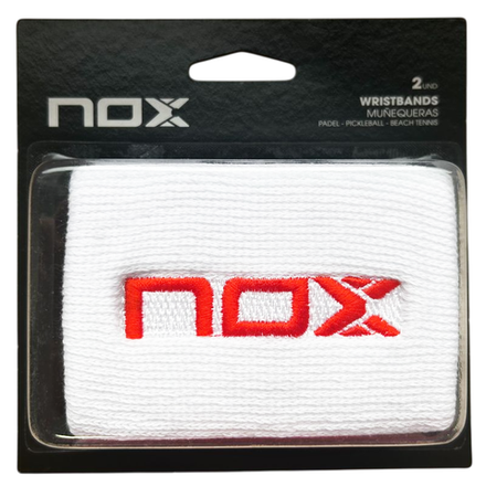 Теннисные напульсники NOX Sport Wirstband 2P - white/red