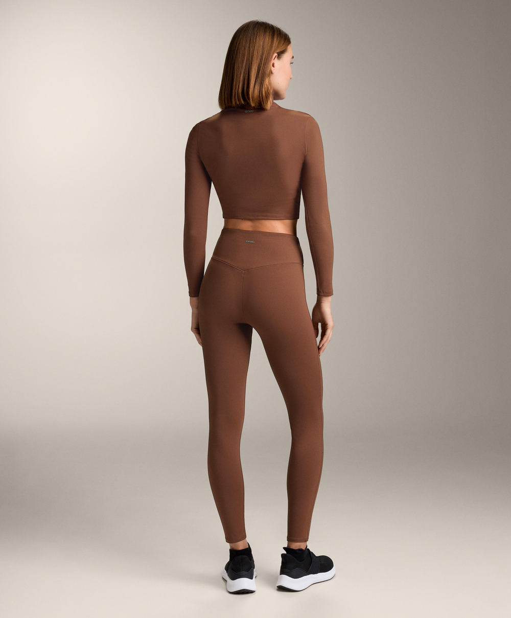 Oysho Топ с длинным рукавом Evermove, цвет ржавчины