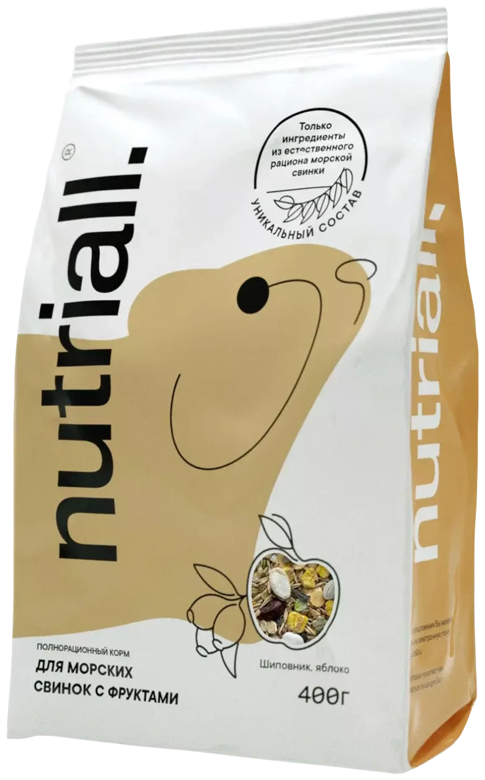 Nutriall Полнорационный корм для морских свинок с фруктами 400 гр