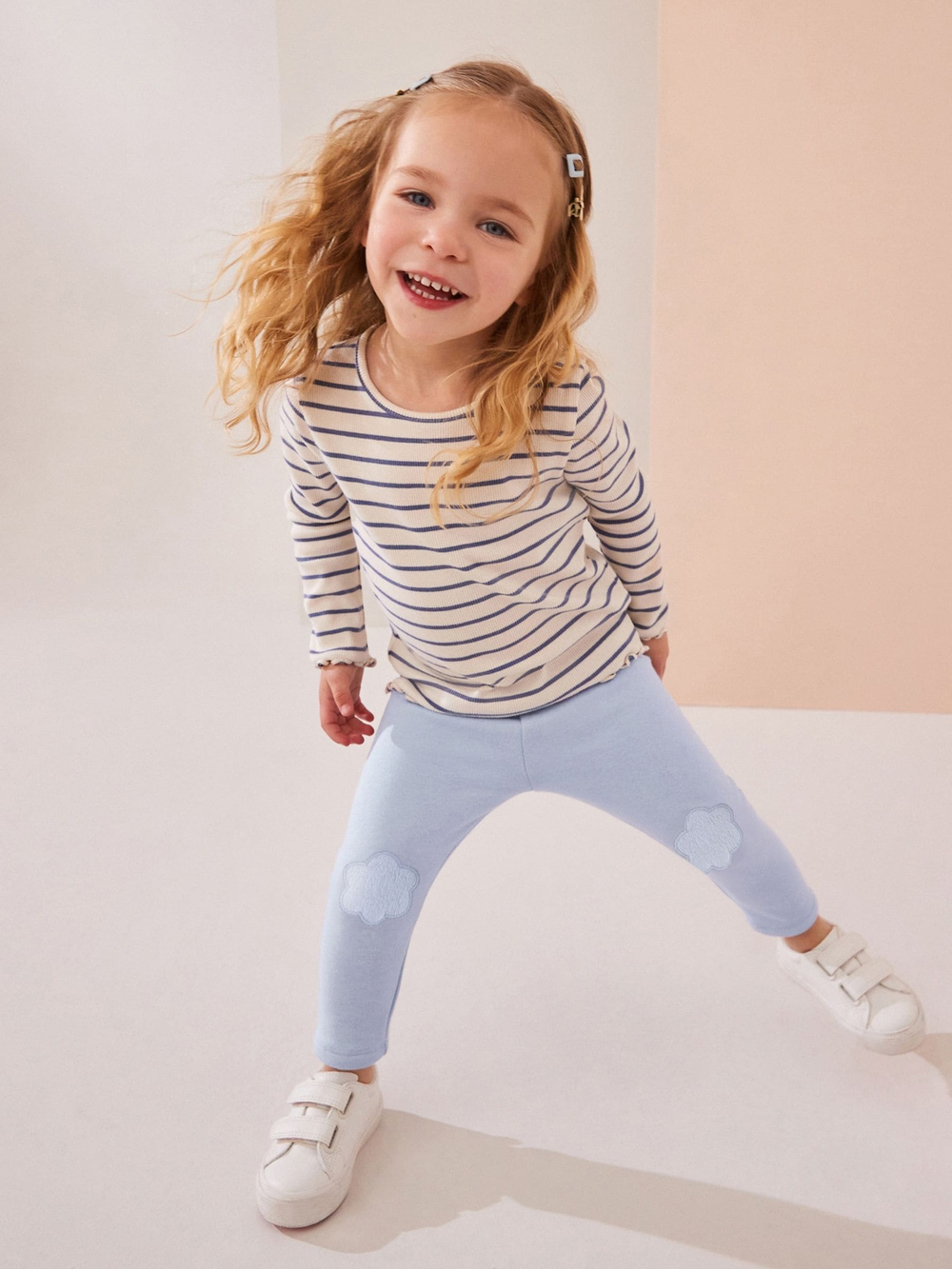 Легинсы с флисовой подкладкой и вышивкой для девочки Next 174-338, Голубой