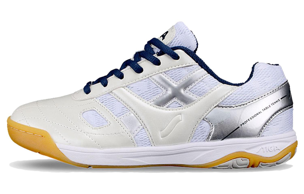 Stiga Abrasion Resistant Breathable Low top Table Tennis Shoes Unisex White Gray