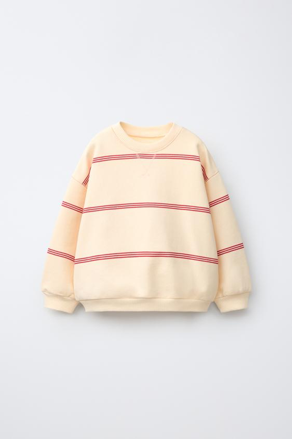 ZARA ТОЛСТОВКА В ПОЛОСКУ, БЕЛЫЙ/КРАСНЫЙ