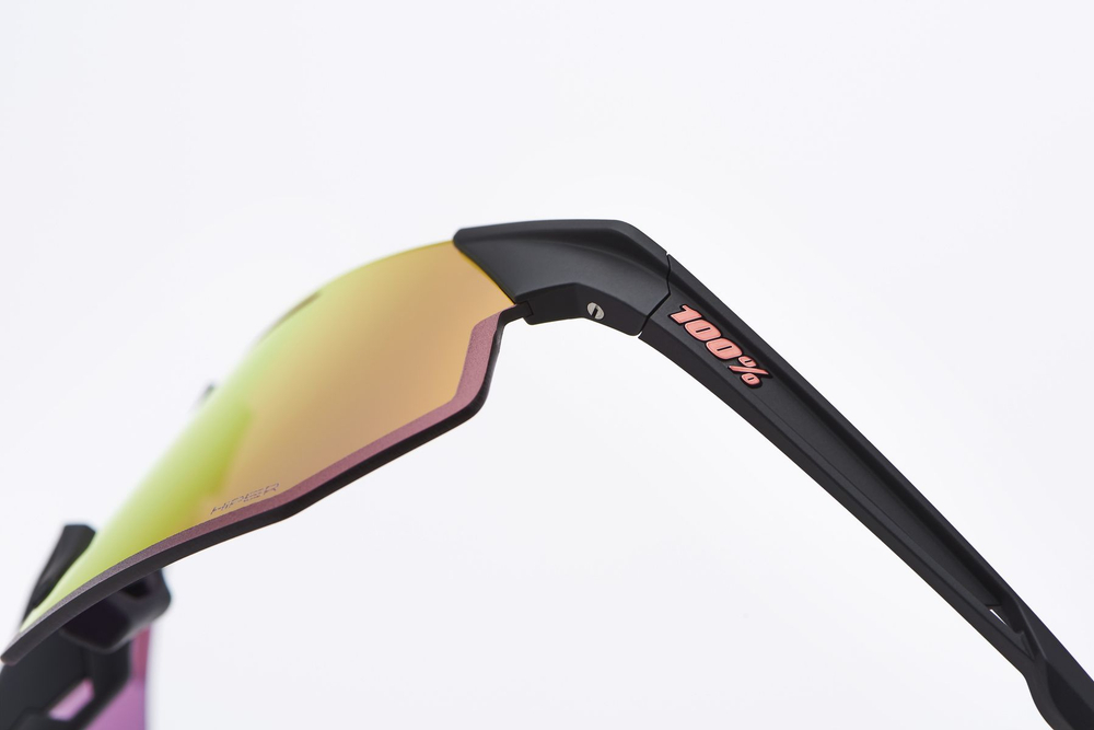 Спортивные очки 100% HYPERCRAFT SQ Soft Tact Black - HiPER Red Mirror Lens