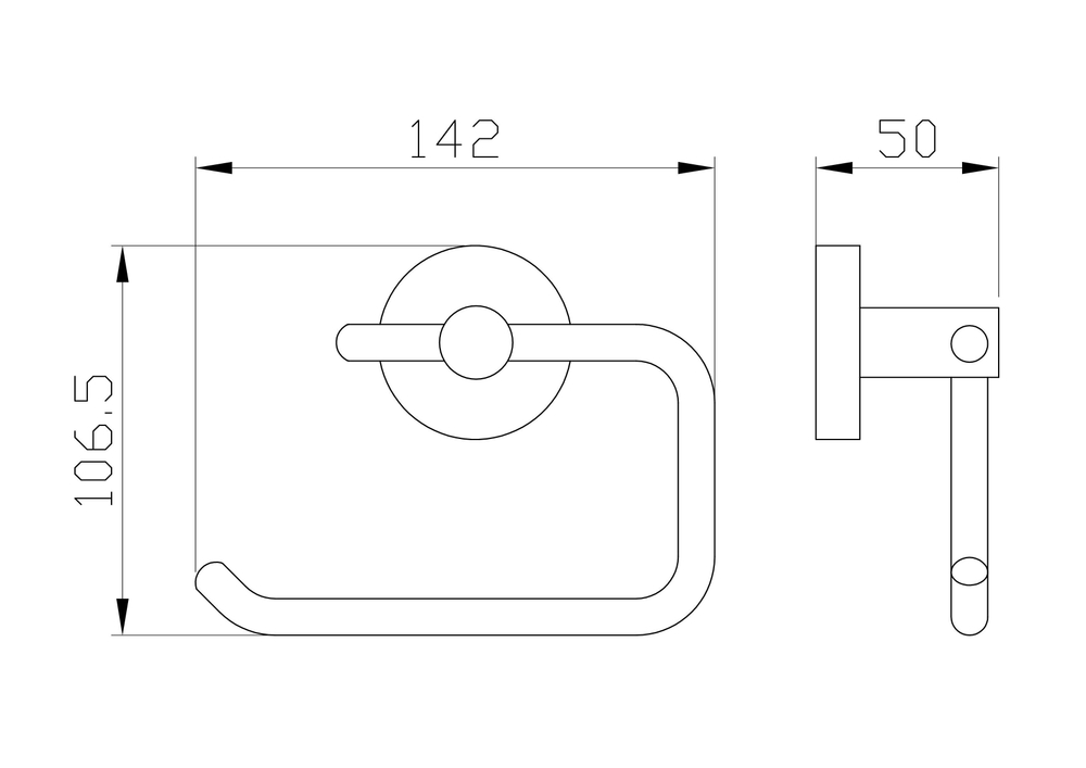 Держатель для туалетной бумаги без крышки WONZON & WOGHAND EASY, Хром (WW-8116)
