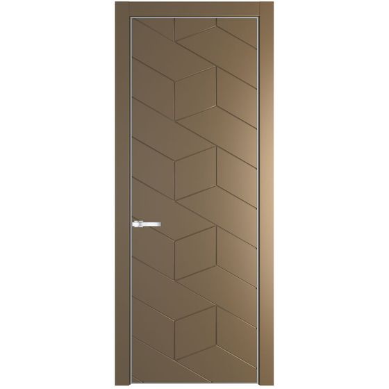 Межкомнатная дверь эмаль Profil Doors 9PA перламутр золото глухая профиль белый матовый