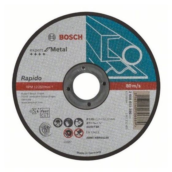 Отрезной круг Bosch Expert for Metal 125х1х22,23 мм прямой
