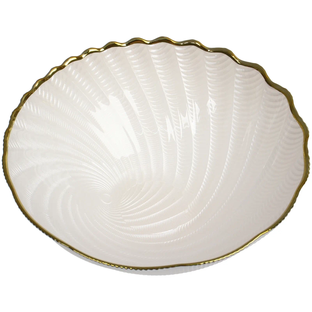 Салатник стеклянный «Фьюжн» 25*9см перламутр