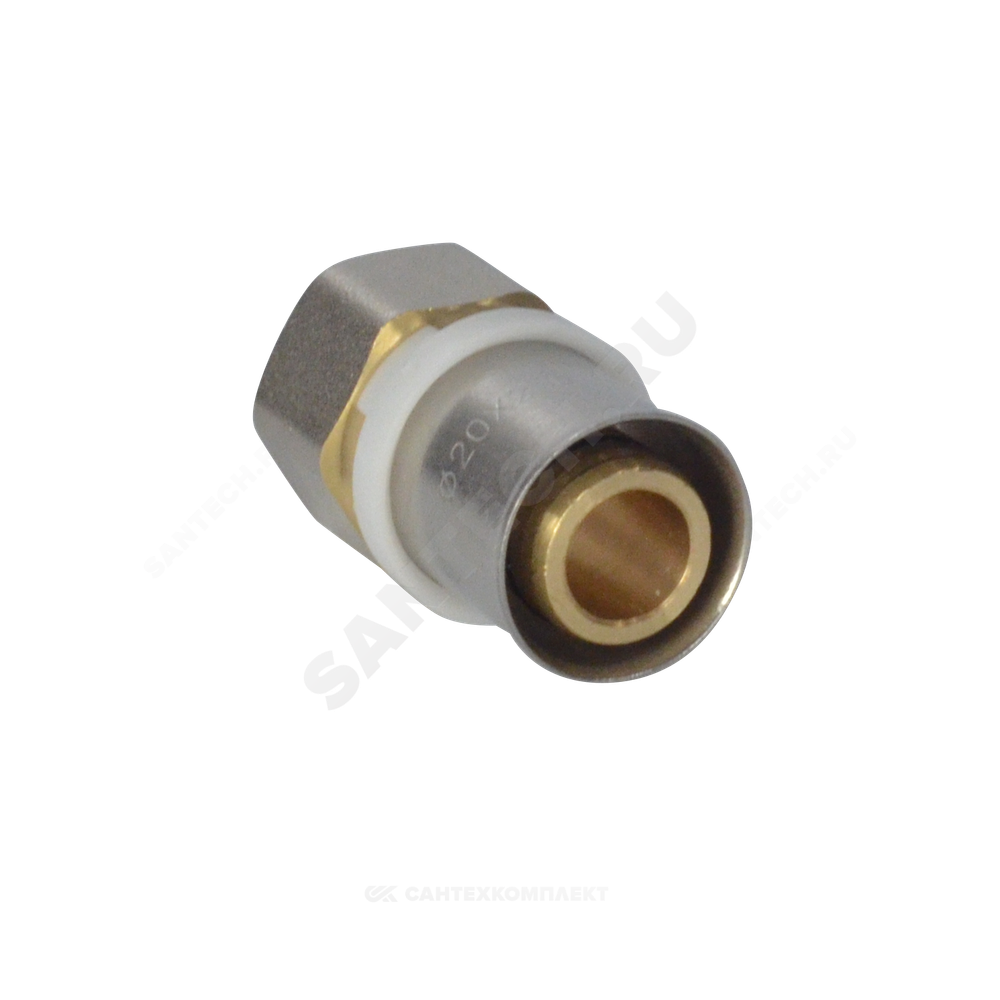 Муфта МП латунь никель пресс Дн 20х1/2" ВР ГОСТ 32415-2013 8002 Aquasfera 8002-03