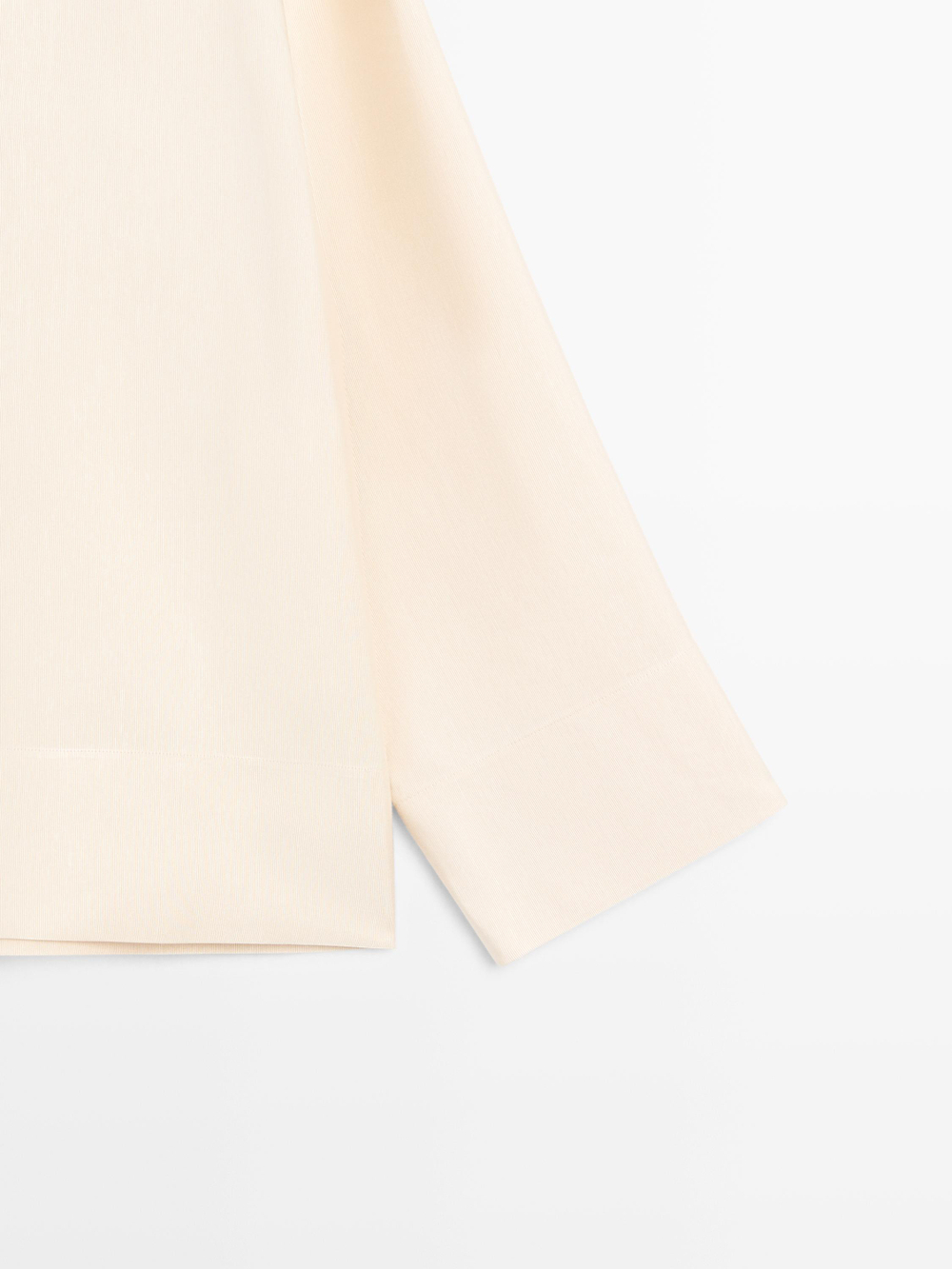 Massimo Dutti Блуза из струящейся ткани с деталью на груди, натуральный/кремовый