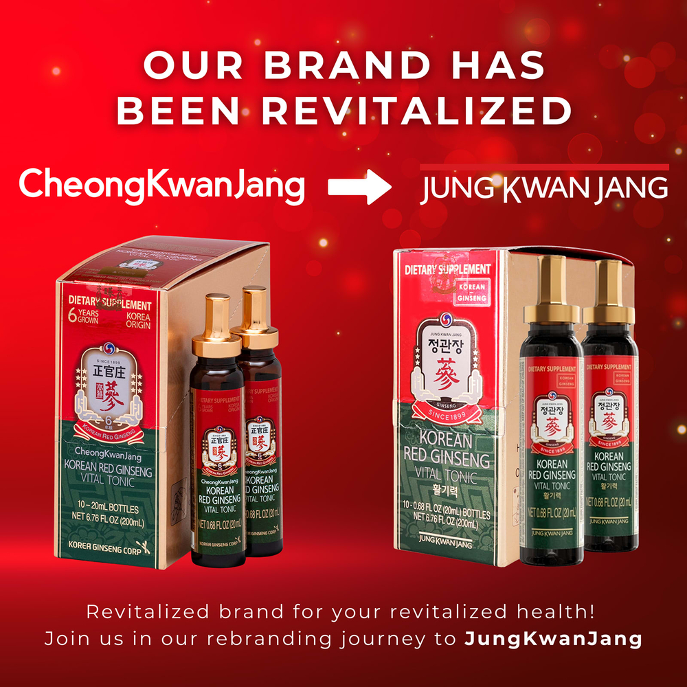 JungKwanJang, Жизненно важный тоник с корейским красным женьшенем, 10 флаконов по 20 мл (0,68 жидк. унц.)