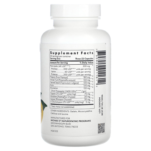 Michael's Health, Пищеварительные ферменты, 180 капсул