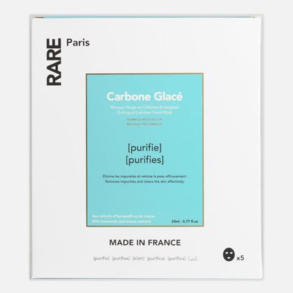RARE PARIS  Carbone Glacé Очищающая тканевая маска для лица, 23 мл (упаковка 5 шт)