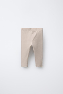 ZARA БАЗОВЫЕ ЛЕГИНСЫ С ЛОГОТИПОМ, СВЕТЛО-БЕЖЕВЫЙ