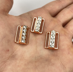 Застежка металл розовое золото 15 мм