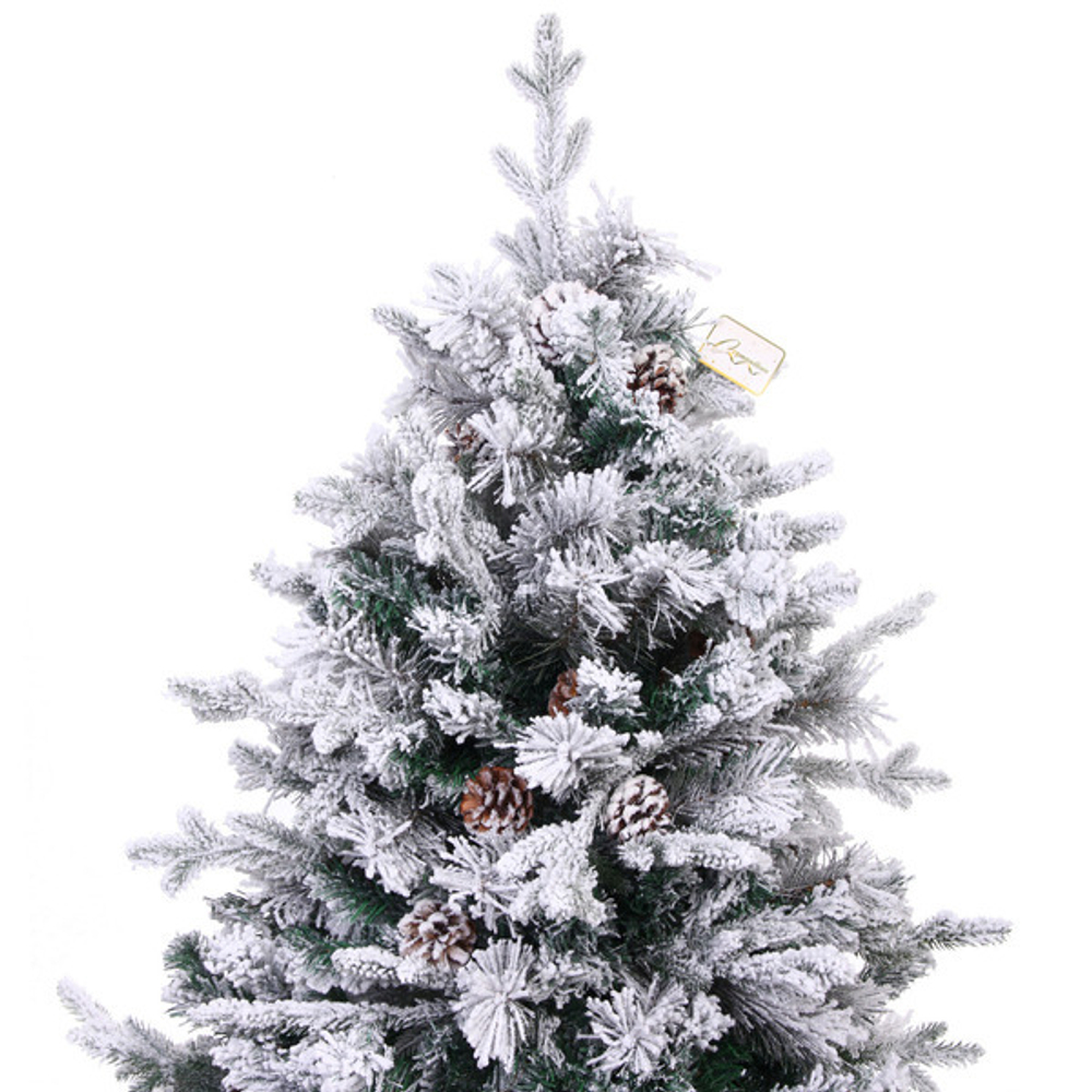 Елка «Заснеженная принцесса» 210 см, ПВХ, леска, резина с белым напылением (1230 веток)