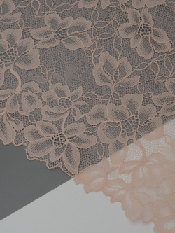 Эластичное кружево серебристый пион с розовинкой ширина 21,5 см