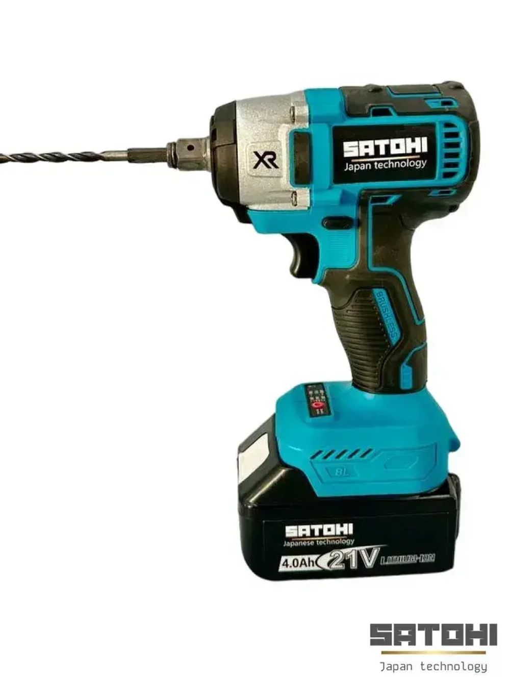 SATOHI 2 в 1 УШМ (болгарка) и Гайковерт, Набор электроинструментов Бесщеточный 2 акб