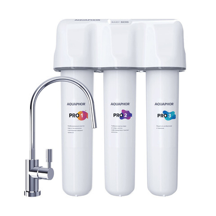 Трехступенчатая система очистки воды с краном Аквафор Кристалл Baby H Pro