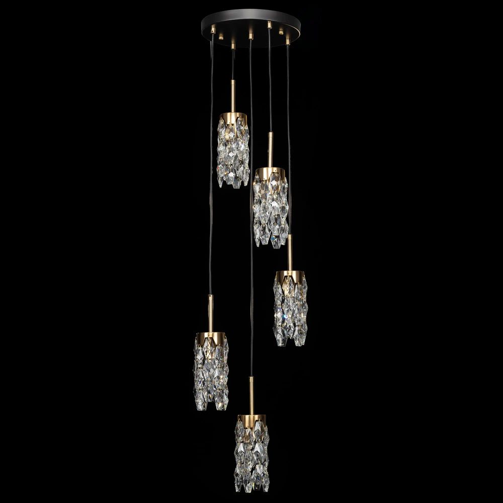 Citilux RONIN CL326015 Подвесной каскадный хрустальный светильник