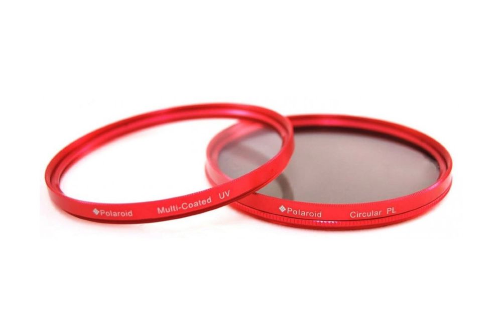 Набор из 2 фильтров Polaroid 52mm (MC UV Protector, CPL) красный