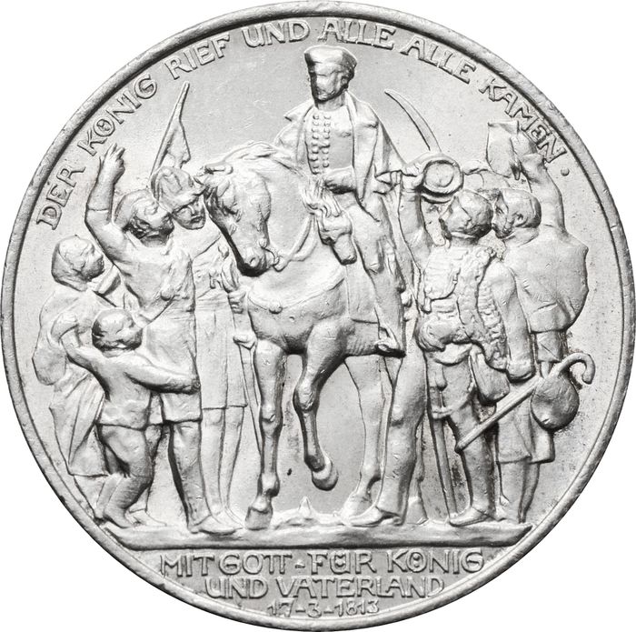 2 марки 1913 Германская Империя, Пруссия «100 лет объявлению войны против Франции»