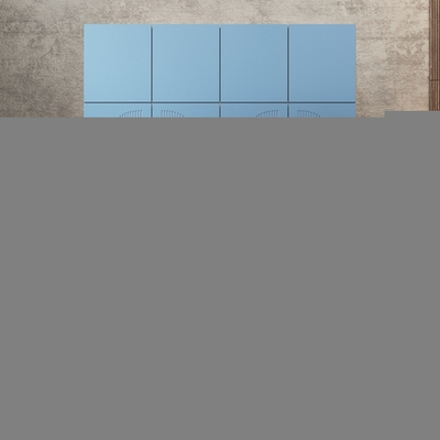 Шкаф Агератум МДФ четырехсекционный с антресолью в синей эмали - Дуб молочный 8622  210*60*240