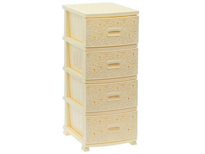 Комод 4-х секционный "Ажур" слоновая кость