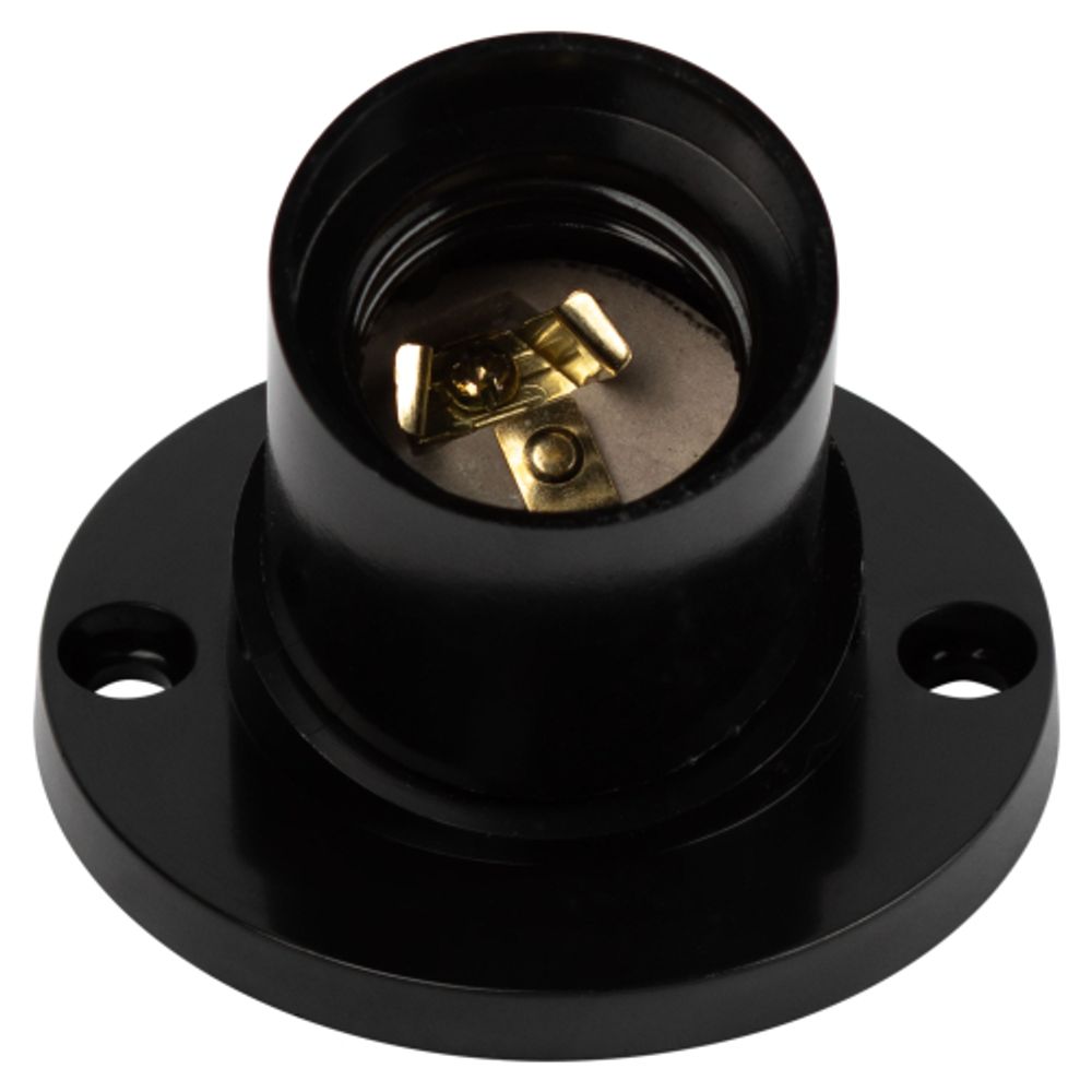 Патрон ЭРА Е27 настенный бакелит черный без наклейки групповая упаковка 50 шт