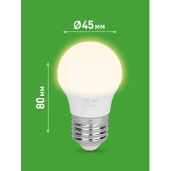 Лампа светодиодная ЭРА GREEN LINE LED P45-10W-830-E27 GL 10Вт шар теплый свет E27 | Лампы cветодиодные Шар (G/P)