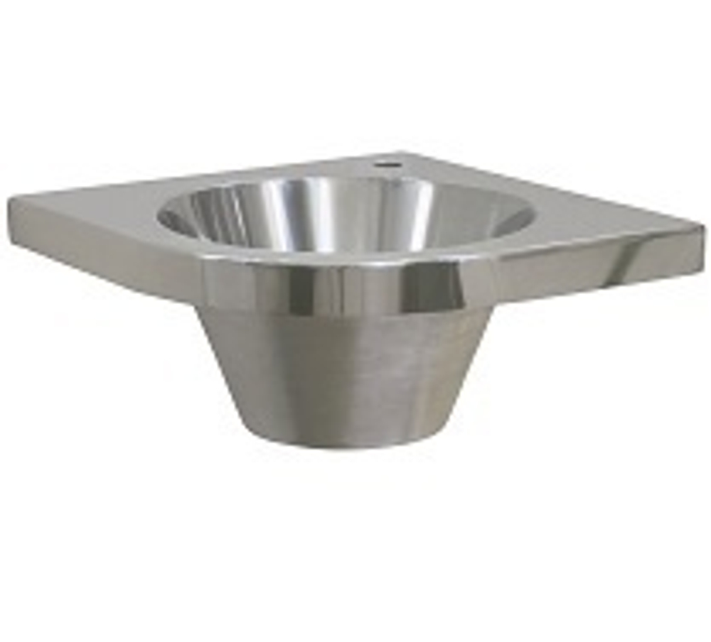 Раковина настенная угловая полукруглая нерж. сталь NOFER 13037.B глянцевый