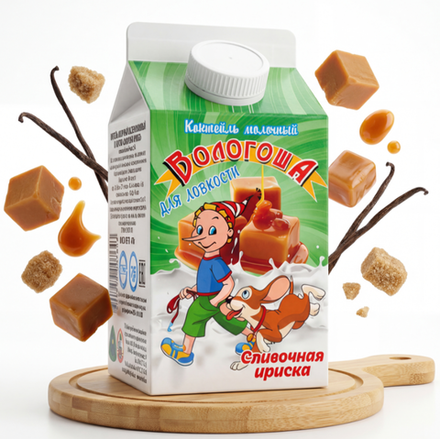 Коктейль молочный Сливочная ириска «Вологоша» 2.5%, 470 гр